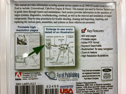 1949 1950 1951 Ford Truck Shop Manual (USB) USB20049