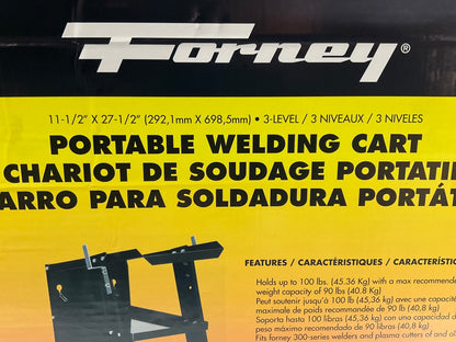 Forney 332 Portable Welding Cart, 3-Shelves With Cylinder Rack