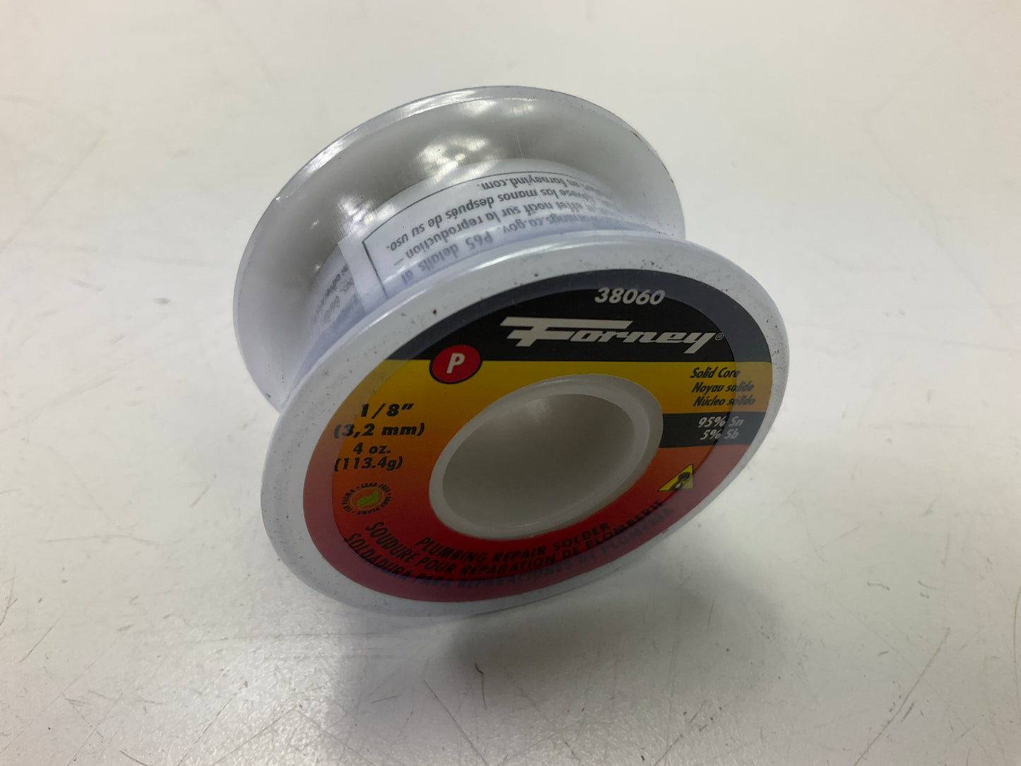 Forney 38060 Lead Free Plumbing Repair Solder, 1/8'' 95/5 Grade, 1/4lbs