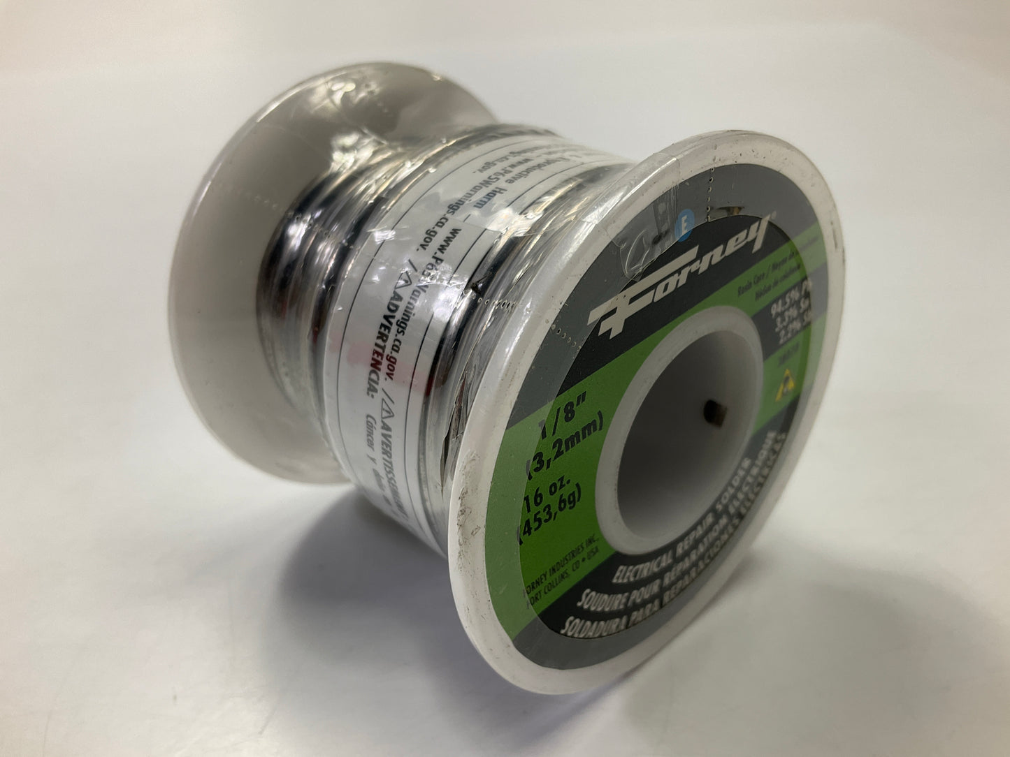 Forney 38070 Solder, Electrical Repair, Rosin Core, 1/8 In, 16 Ounce