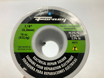Forney 38070 Solder, Electrical Repair, Rosin Core, 1/8 In, 16 Ounce