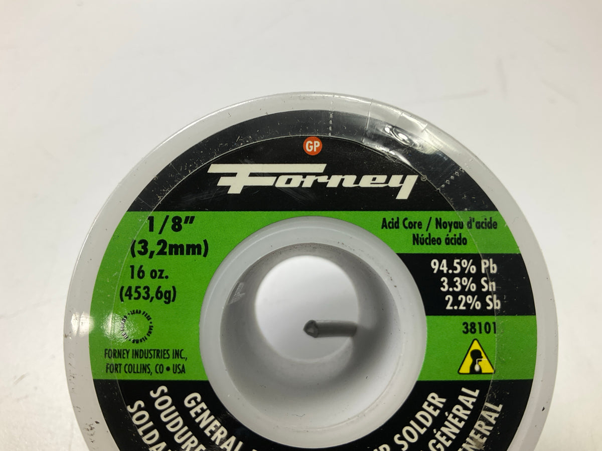 Forney 38101 General Purpose Solder, Acid Core, 1/8'', 16 Oz.