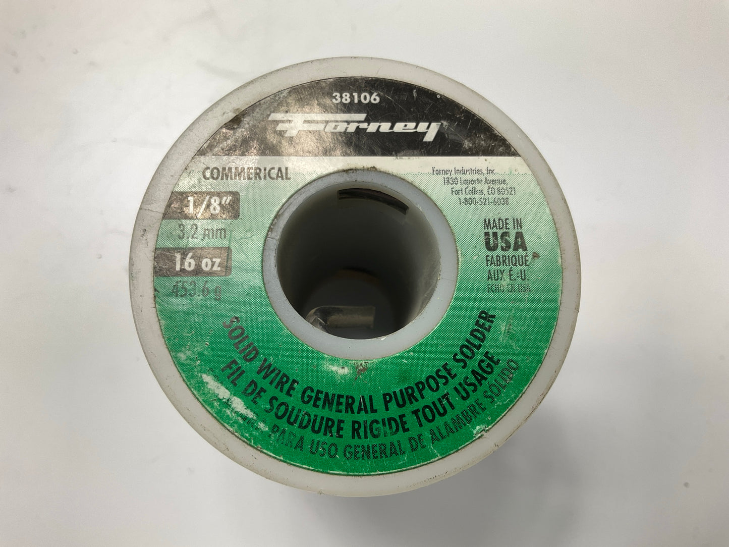 Forney 38106 Solder, General Purpose Repair, Solid Core, 1/8 In, 16 Ounce