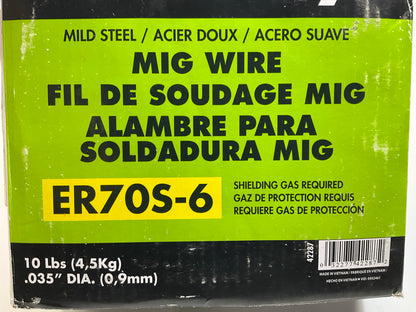 Forney 42287 ER70S-6, MIG Welding Wire, Mild Steel, .035 In Diameter X 10 Pound