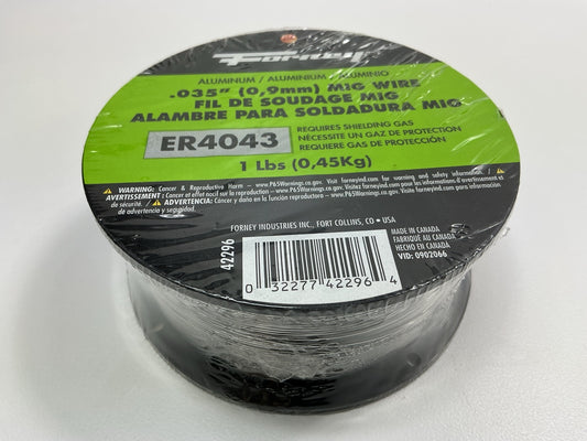 Forney 42296 ER4043, MIG Welding Wire, Aluminum, .035 In Diameter X 1 Pound