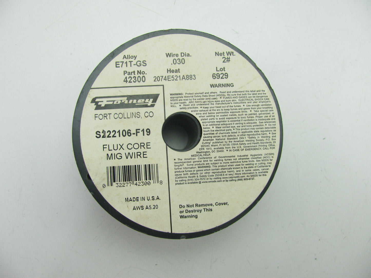 Forney 42300 E71T-GS Steel Flux Core Welding Wire, .030'' 2.00 Lb