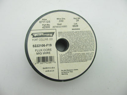 Forney 42300 E71T-GS Steel Flux Core MIG Welding Wire, .030'', (2 Lbs Spool)