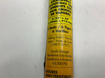 6 Pcs. Forney 48492 Fluxed Bronze Brazing Rod 3/32 X 36''