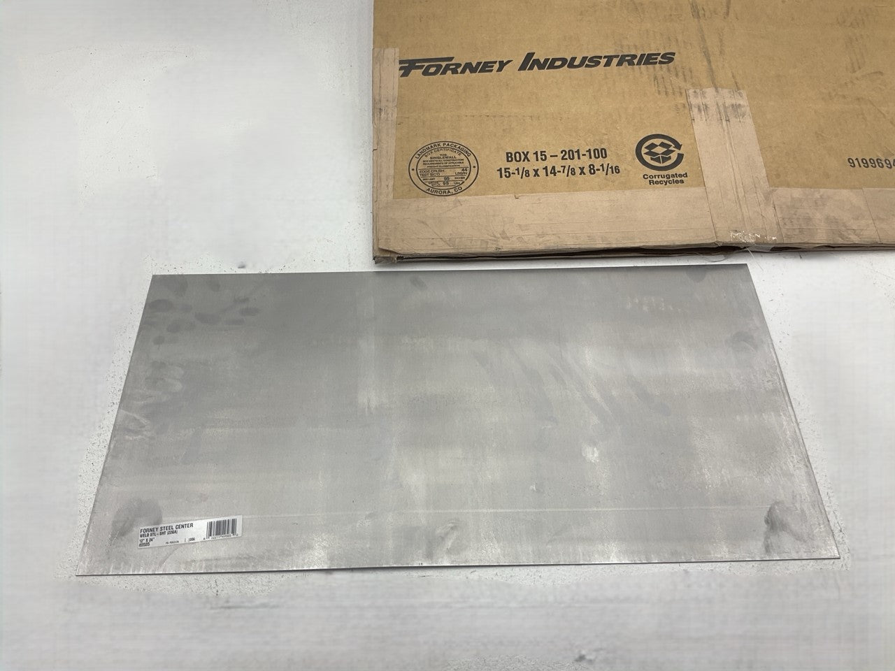 Forney 49585 Sheet Metal, 22 Gauge - 12'' X 24'' Material, A36 Mild Carbon Steel
