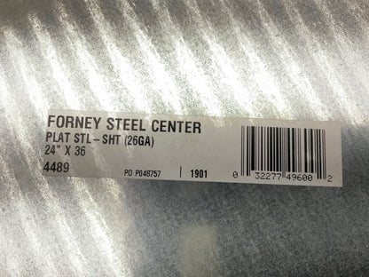 Forney 49600 - 24'' X 36'' - 26 Ga Galvanized Steel Sheet Metal, Grade 60