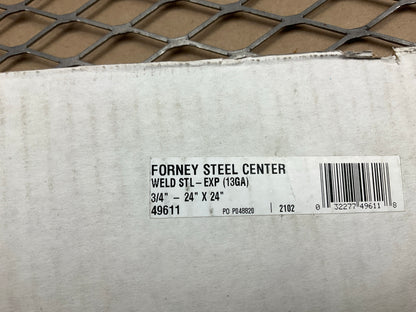 Forney 49611 - 24'' X 24'' - 13 Gauge Steel Expanded Metal - 3/4'' O/C Spacing