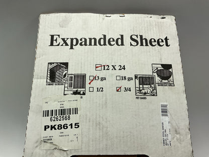 Forney 49612 - 12'' X 24'' - 13 Gauge Steel Expanded Metal - 3/4'' O/C Spacing