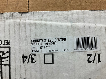 Forney 49613 - 16'' X 32'' - 13 Gauge Steel Expanded Metal - 1/2'' O/C Spacing