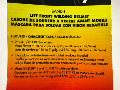 Forney 55666 Lift Front Welding Helmet 2'' X 4-1/4'' #10 Shade Lens