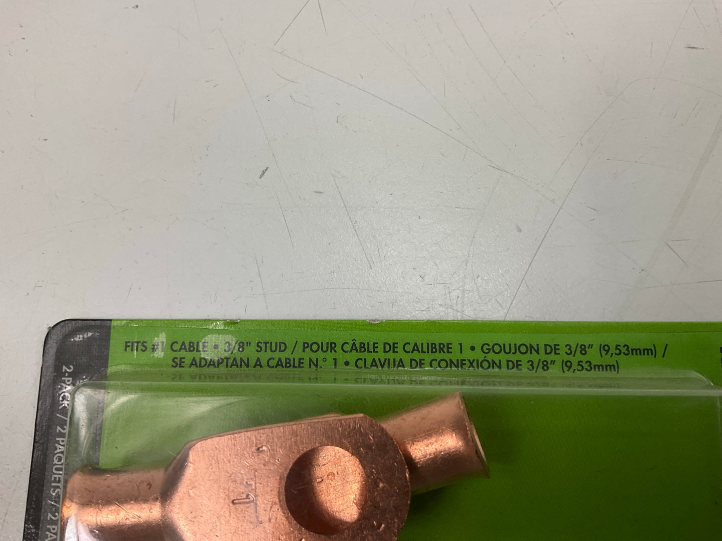 Forney 60095 #1 Cable X 3/8'' Stud Premium Copper Cable Lug (Carded), 2-Pack