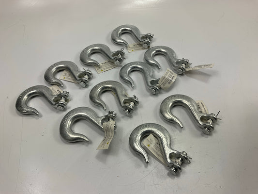 (10) Forney 61050 1/4'' Clevis Slip Hook - 1,950 Lbs, Drop Forged And Galvanized