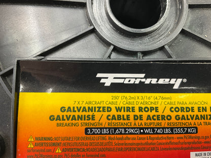 Forney 70447 Wire Rope, Aircraft Cable, 3/16 In X 250ft