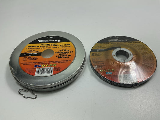 (5) Forney 71219-5 Steel Grinding Cutting Wheel, Type 27, 4-1/2'' X .045'' X 7/8''