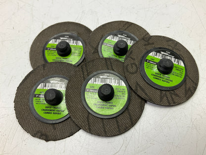 (5) Forney 71745 2'' (50mm) Quick Change Sanding Disc, A80