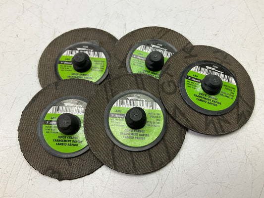 (5) Forney 71745 2'' (50mm) Quick Change Sanding Disc, A80