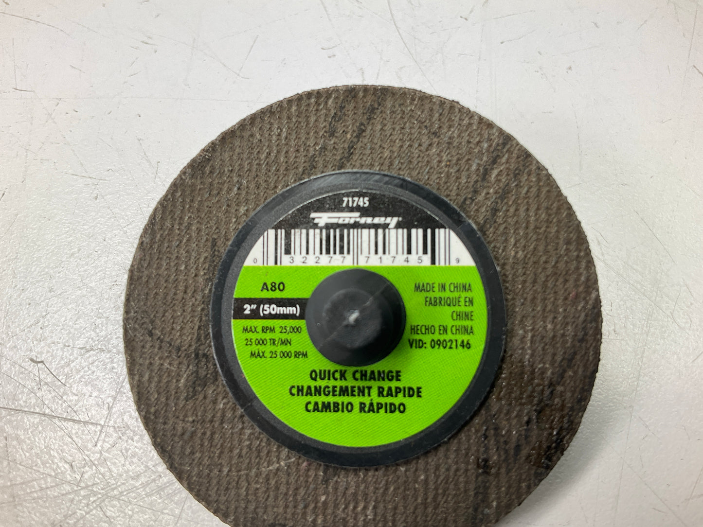 (5) Forney 71745 2'' (50mm) Quick Change Sanding Disc, A80