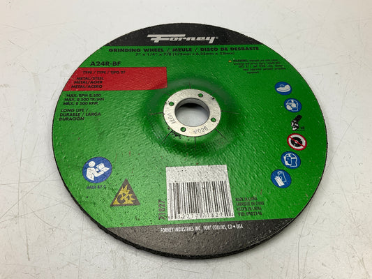Forney 71827 Grinding Wheel, Metal, Type 27, 7'' X 1/4'' Thick X 7/8'' Arbor