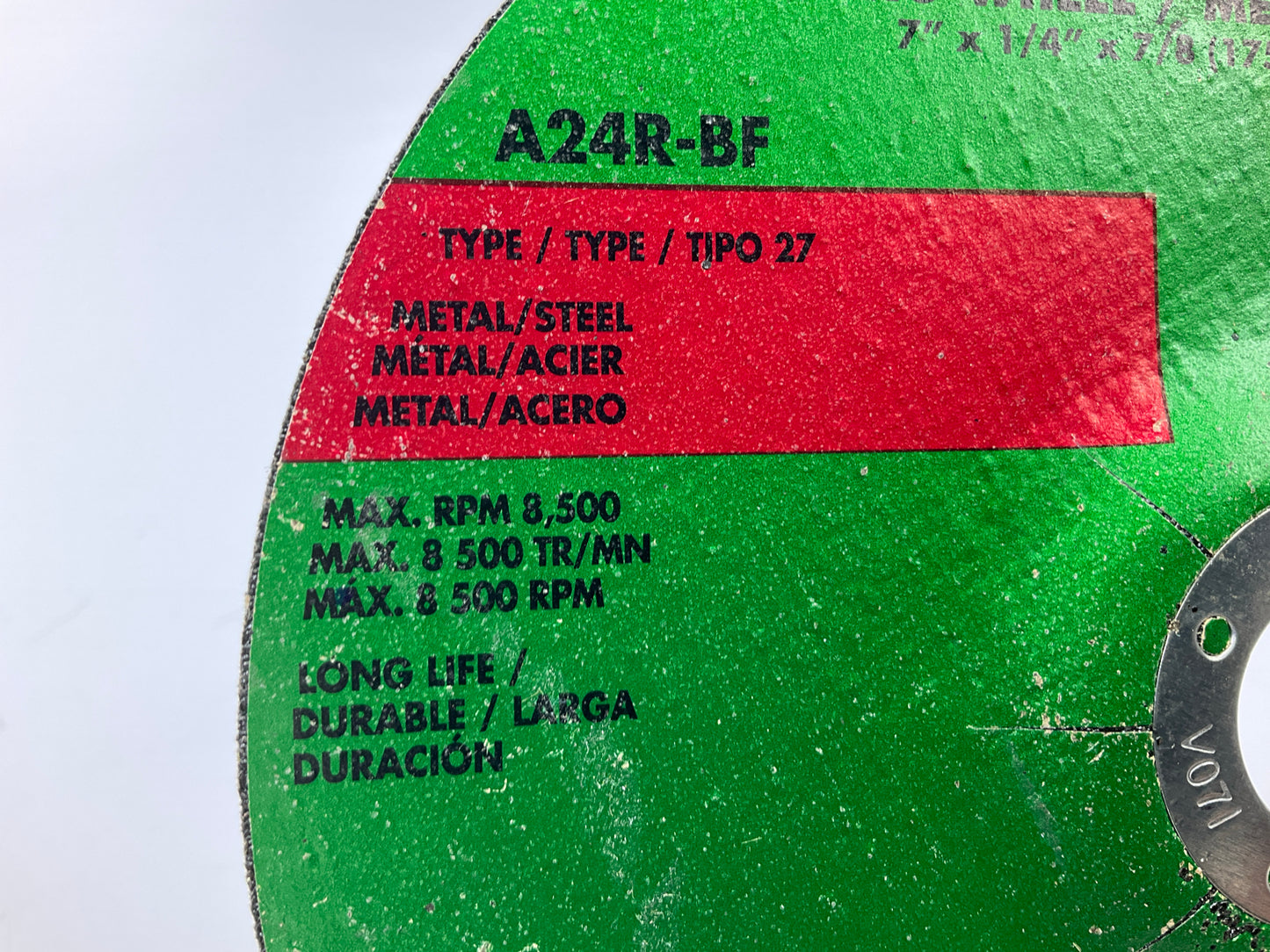 Forney 71827 Grinding Wheel, Metal, Type 27, 7'' X 1/4'' Thick X 7/8'' Arbor