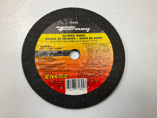 Forney 71845 4''x1/8'' Cut-Off Wheel With 3/8-Inch Arbor, Metal Type 1, A36T-BF