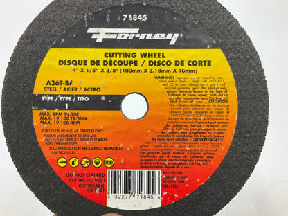 Forney 71845 4''x1/8'' Cut-Off Wheel With 3/8-Inch Arbor, Metal Type 1, A36T-BF