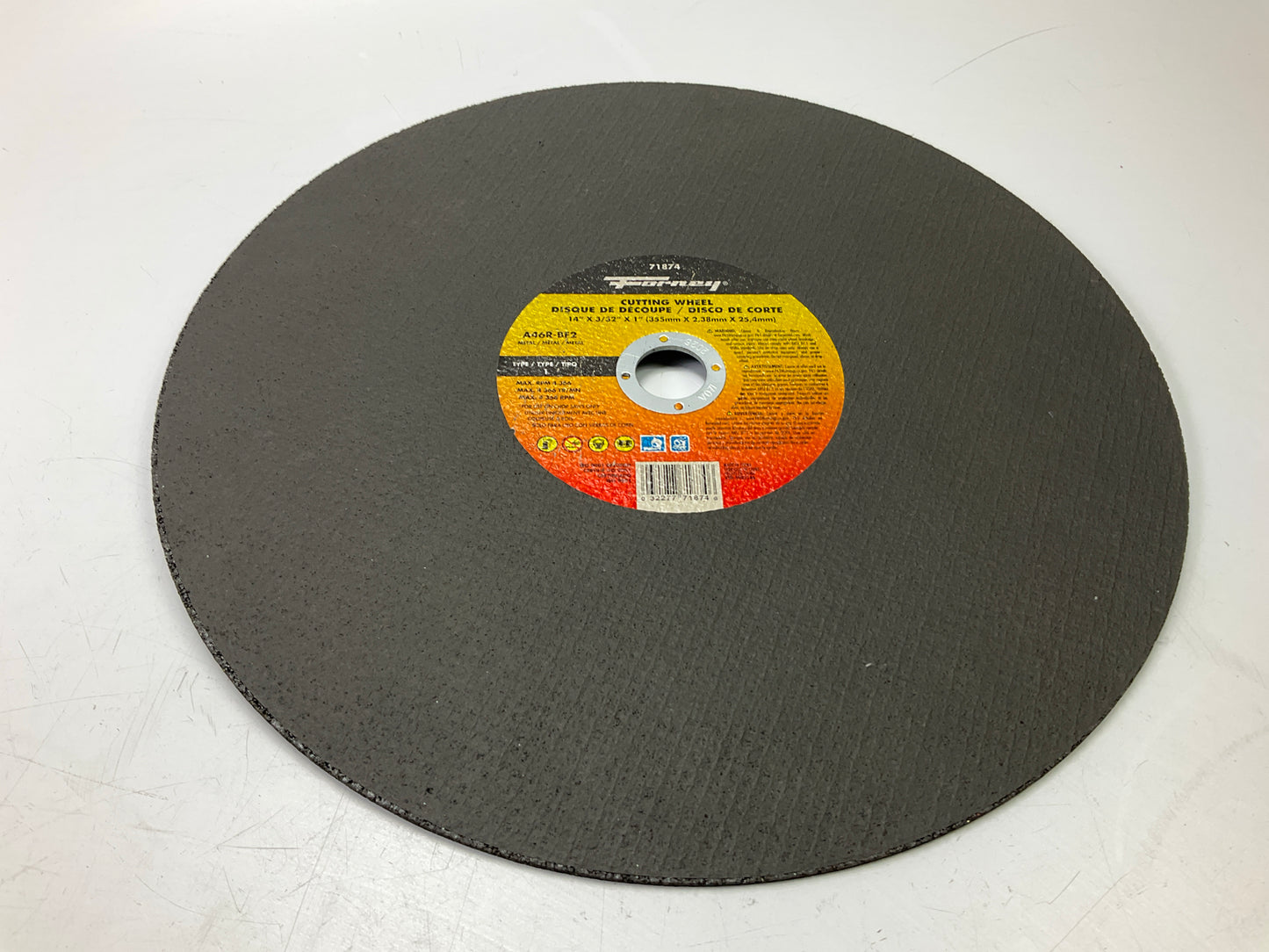 Forney 71874 Cutting Wheel, Metal, Type 1 In Stud Master In, 14 In X 3/32 In X 1