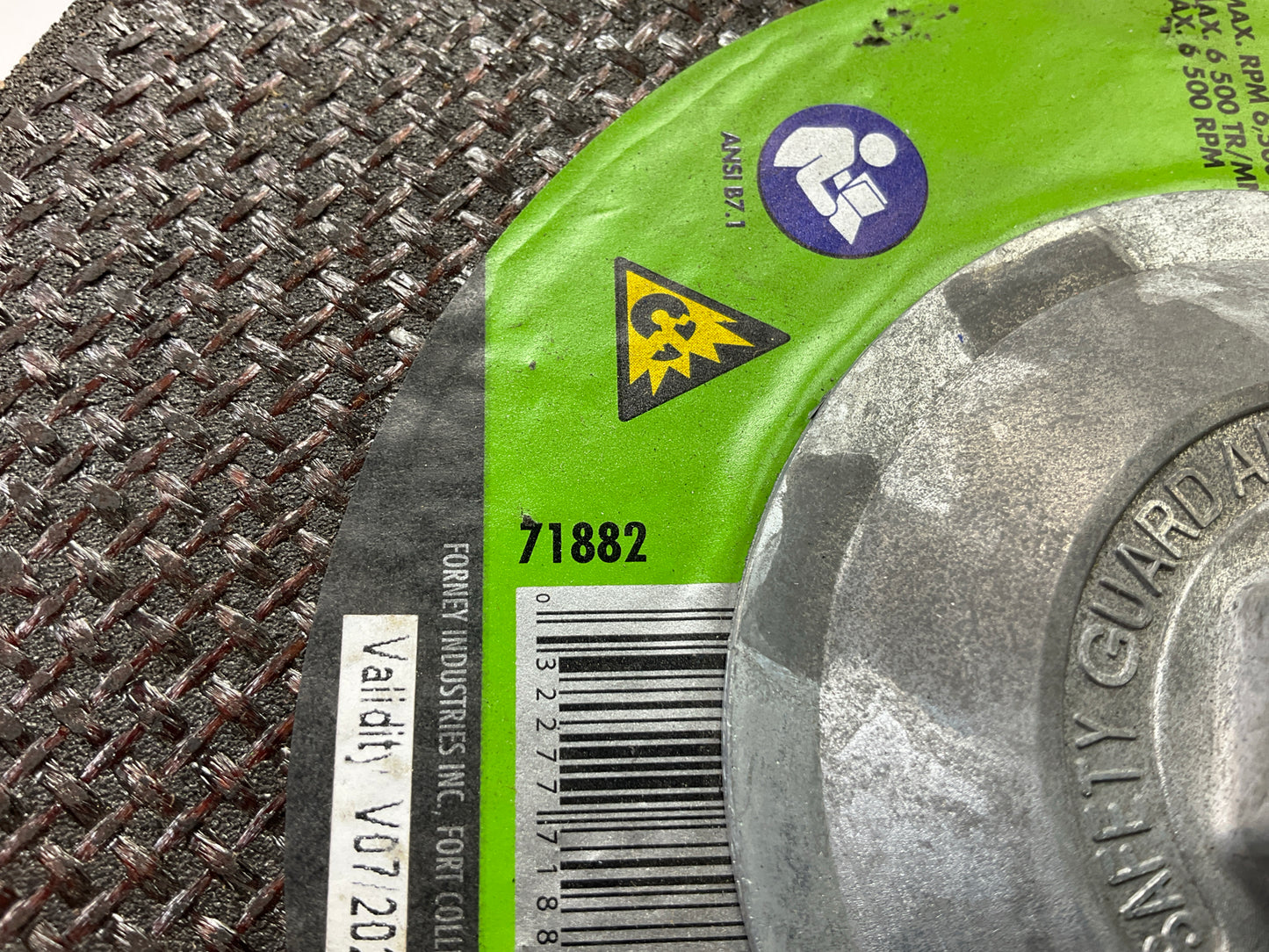 Forney 71882 Grinding Wheel, Metal, Type 27, 8'' X 1/4'' Thick X 5/8''-11 Arbor