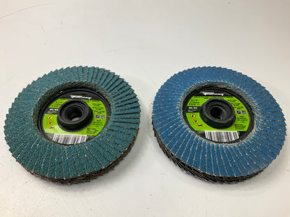 (2) Forney 71923 Double-Sided Flap Disc, 4-1/2'' X 5/8''-11 40/ 80 Grit