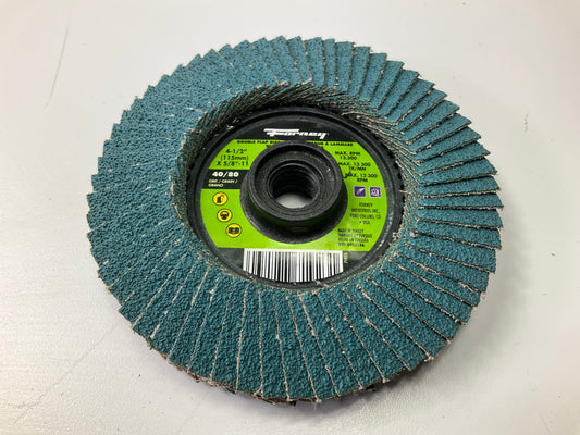 Forney 71923 Double-Sided Flap Disc, 4-1/2'' X 5/8''-11 40/ 80 Grit