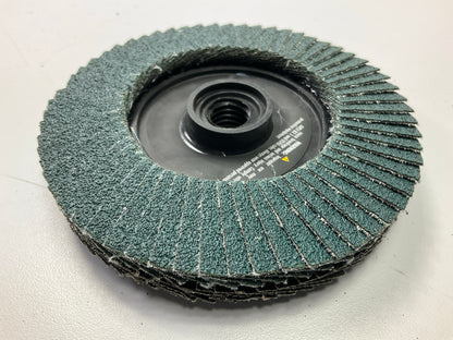 Forney 71924 Spin On Double-Sided Flap Disc, 4-1/2'' X 5/8''-11, 60/120 Grit