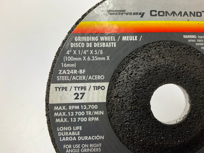 Forney 72307 Grinding Wheel, Metal, Type 27, 4'' X 1/4'' Thick  X 5/8'' Arbor