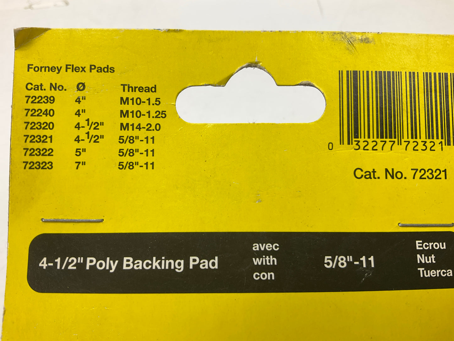 Forney 72321 Backing Pad For Sanding Discs, 4-1/2 In X 5/8 In-11