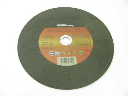 Forney 72352 12'' X 5/32''  A24R-BF Metal Steel Cutting Wheel - 1'' Arbor