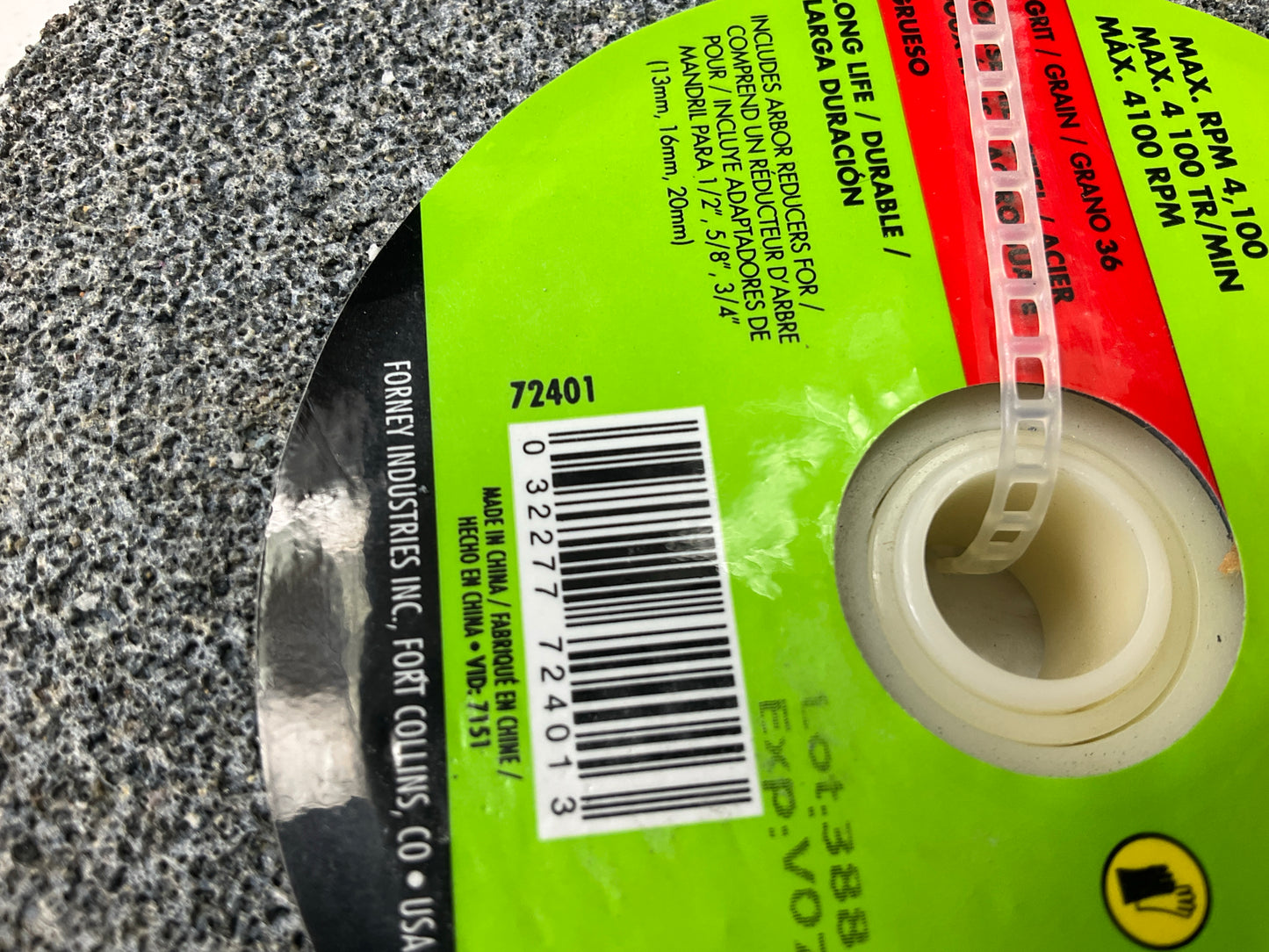 Forney 72401 Bench Grinding Wheel, 6 In X 3/4 In X 1 In