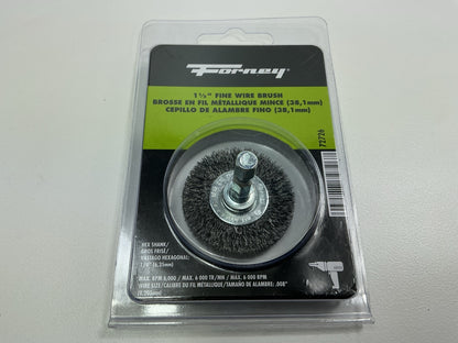 Forney 72726 Wire Wheel, Crimped, 1-1/2 In X .008 In X 1/4 In Hex Shank