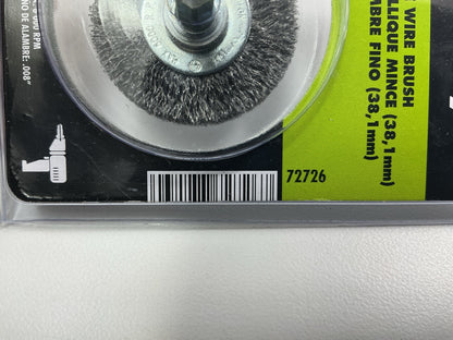 Forney 72726 Wire Wheel, Crimped, 1-1/2 In X .008 In X 1/4 In Hex Shank