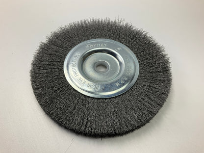 Forney 72747 Wire Wheel, Crimped, 6 In X .008 In X 1/2 In - 5/8 In Arbor