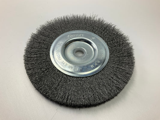 Forney 72747 Wire Wheel, Crimped, 6 In X .008 In X 1/2 In - 5/8 In Arbor