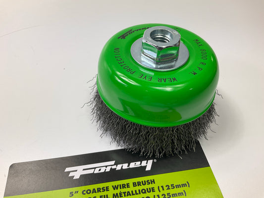 Forney 72754 5'' Coarse Crimped 0.014'' Wire Cup Brush 5/8'' X 11'' Threaded Arbor