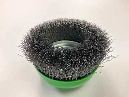 Forney 72754 5'' Coarse Crimped 0.014'' Wire Cup Brush 5/8'' X 11'' Threaded Arbor