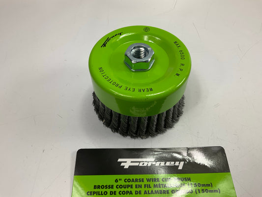 Forney 72756 Cup Brush, Knotted, 6 In X .020 In X 5/8 In-11 Arbor