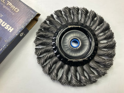 Forney 72840, Command PRO Wire Wheel, Knotted, 6 In X .020 In X 1/2 In - 5/8 In