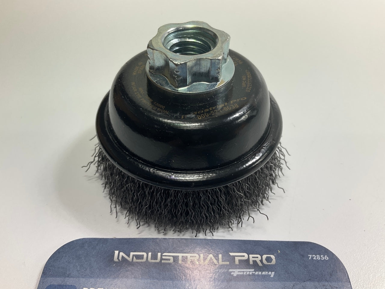 Forney 72856 3'' Premium Crimped Wire Cup Brush, 5/8''-11 & M14 X 2.0 Arbor