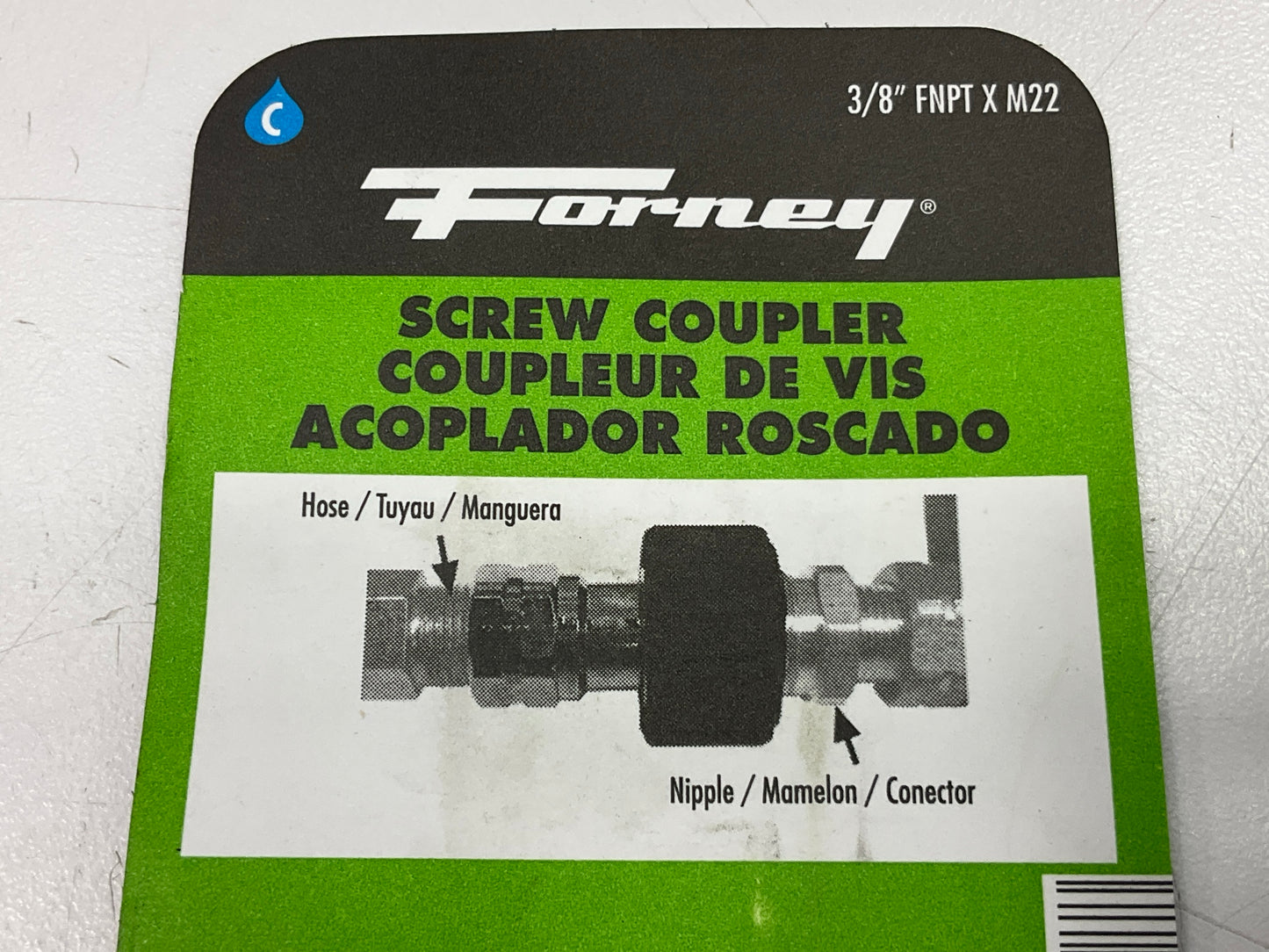 Forney 75108 Screw Coupling, M22F X 3/8 Inch FNPT