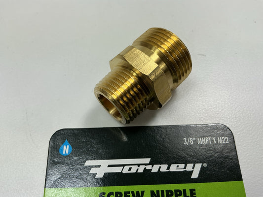 Forney 75117 Male Screw Nipple 3/8'' Gun Inlet MNPT X M22 Coupler Adapter