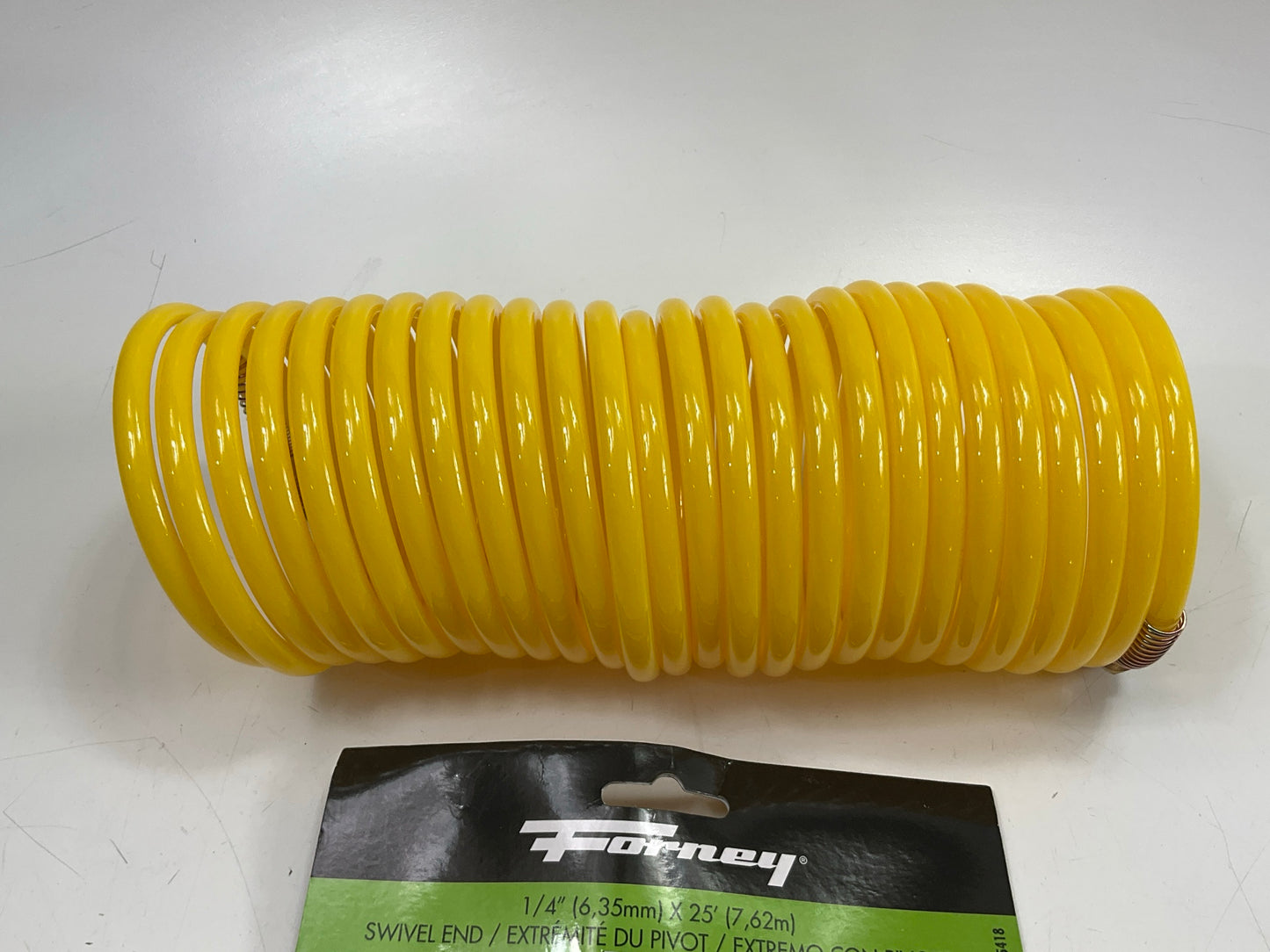 Forney 75418 Recoil Nylon Air Hose, Yellow, 1/4 In X 25 Feet